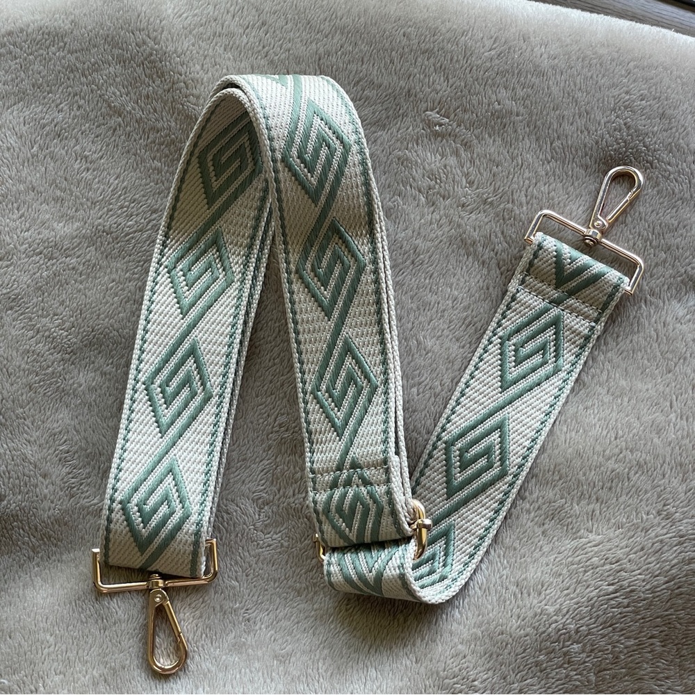 Stylish Green Patterned Bag Strap